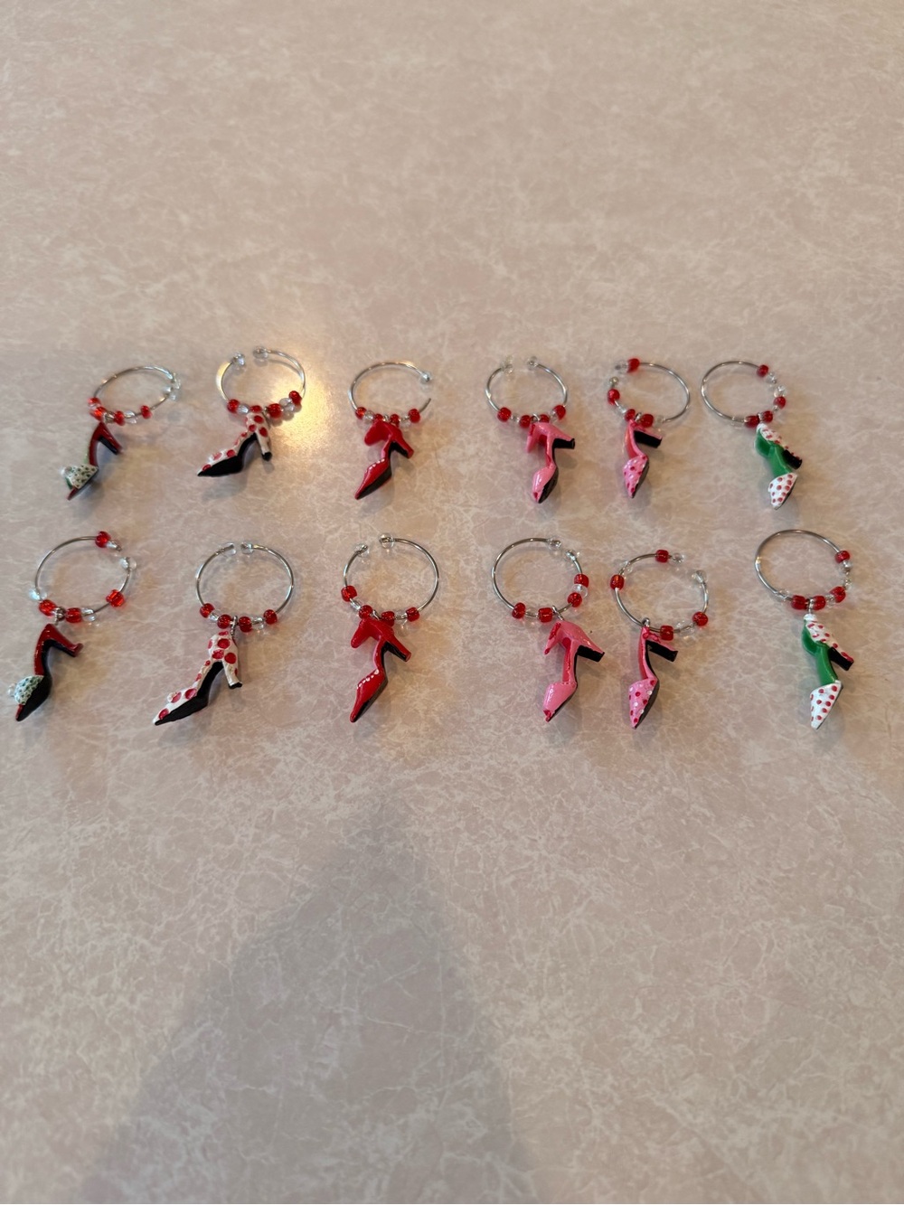 High Heel Wine Glass Charms Set of 12